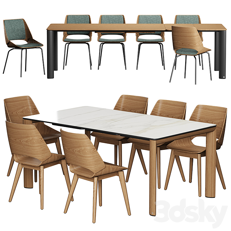 Table ROLF BENZ 957 Chair ROLF BENZ 650 3DS Max Model - thumbnail 1