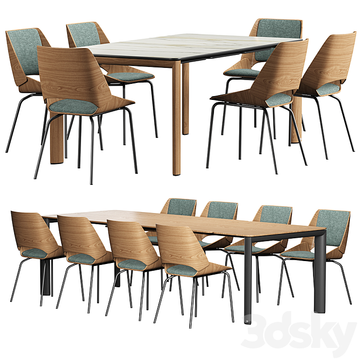 Table ROLF BENZ 957 Chair ROLF BENZ 650 3DS Max Model - thumbnail 2