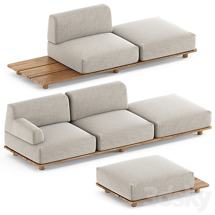 Palco sofa module set 1 by Kristalia 3D Model Free