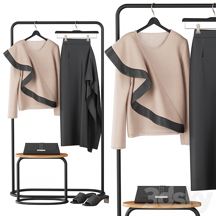 Givenchy Bluse and Skirt Set 3D Model