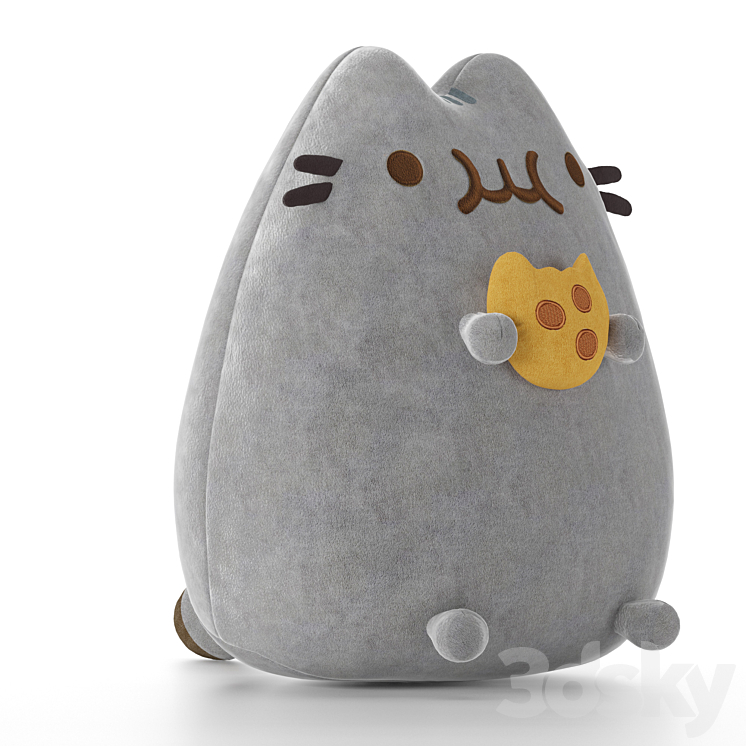 Pillow Cat with cookies 3D Model