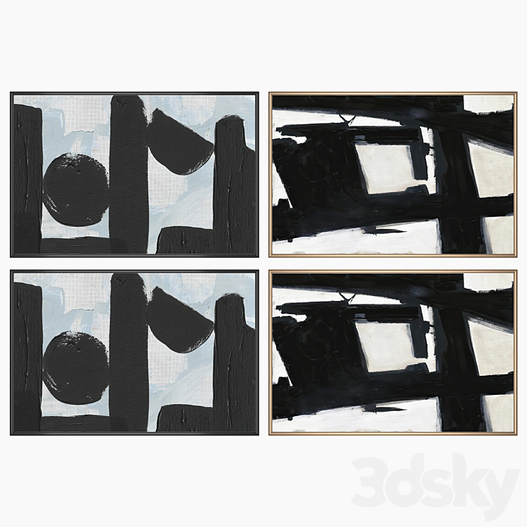Set of wall paintings No 3719 3DS Max Model - thumbnail 2