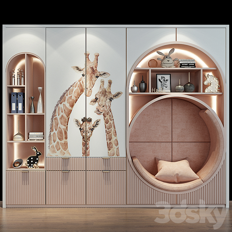 Furniture for a children 0440 3DS Max Model - thumbnail 1