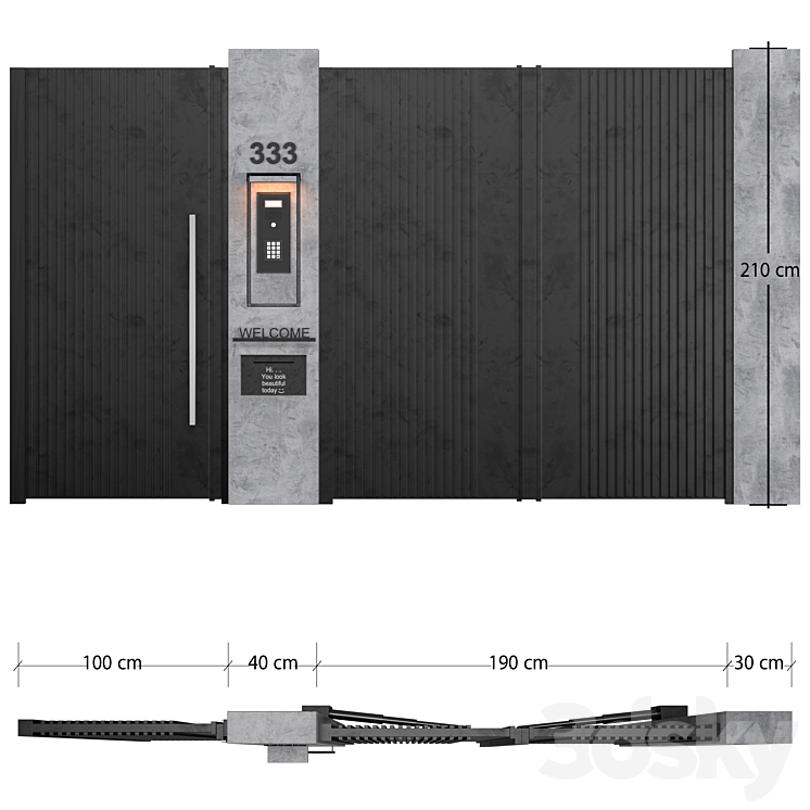 Modern door 09 3D Model