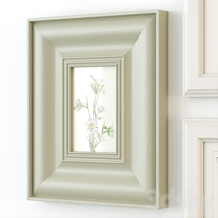 Paintings with flowers 3D Model Free