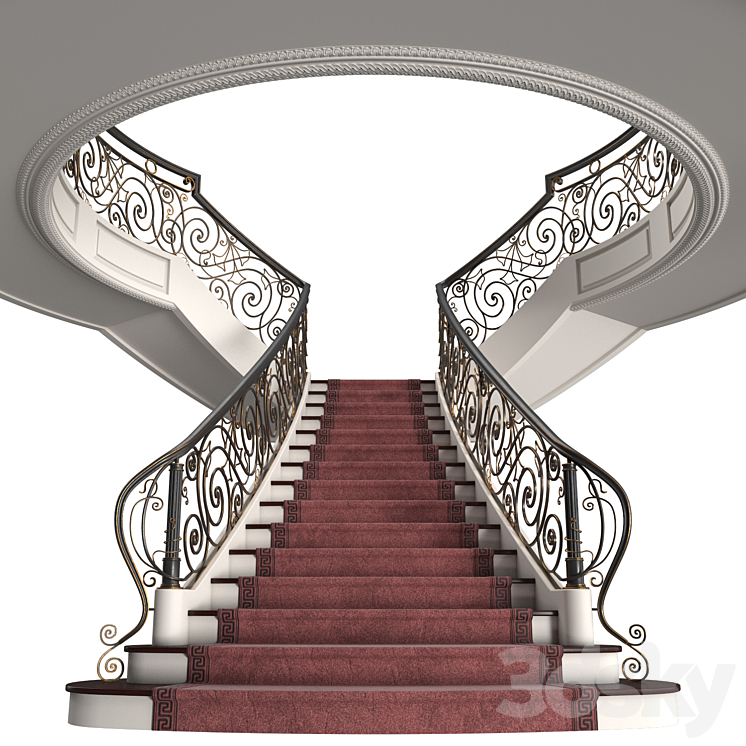 Mansion staircase 3D Model