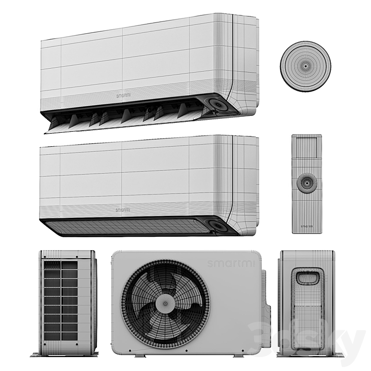 Xiaomi Smartmi Air Conditioner + Outside 3D Model