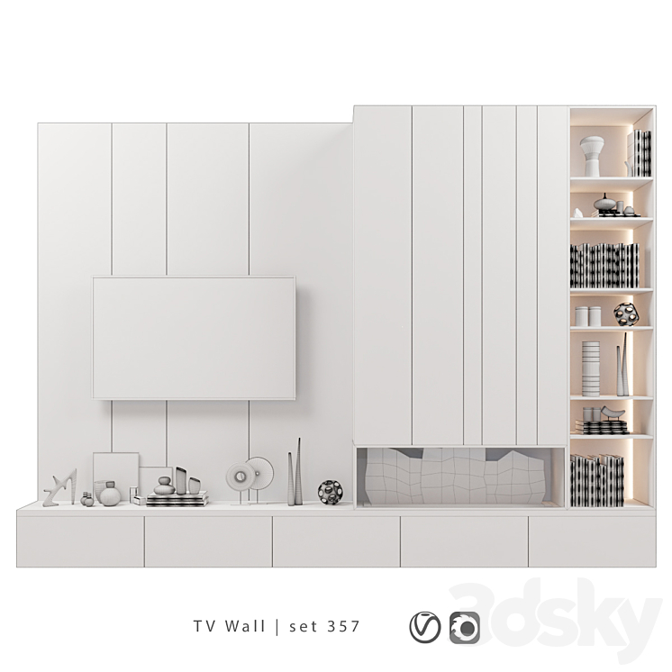TV Wall | set 357 3DS Max Model - thumbnail 2