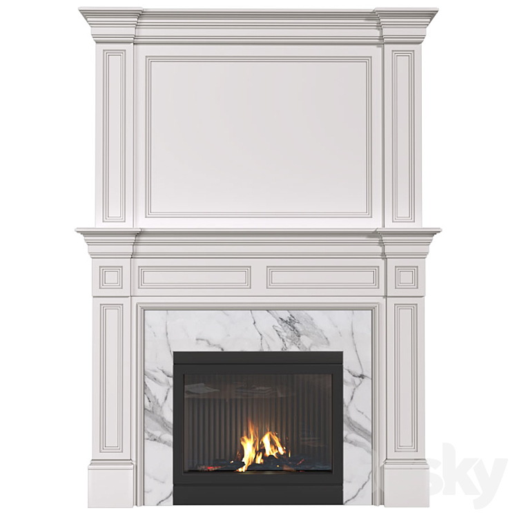 Art Deco style fireplace. Fireplace modern.Сlassic fireplace Free Download