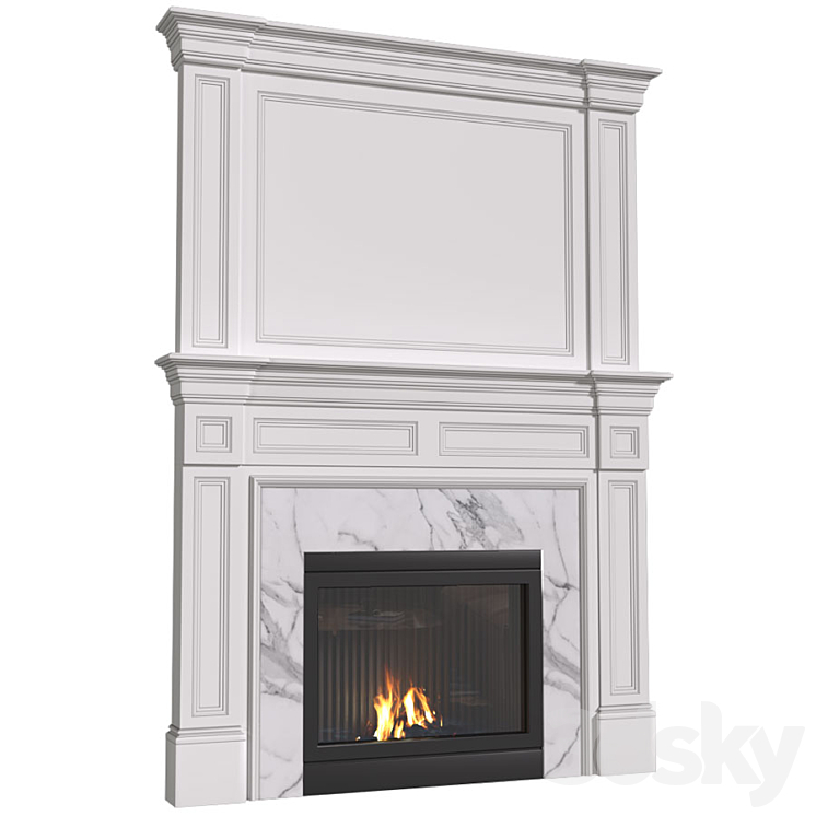 Art Deco style fireplace. Fireplace modern.Сlassic fireplace 3D Model Free