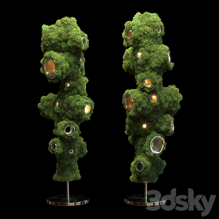 Backlit floor phytosculpture – Vargov Design 3DS Max Model - thumbnail 1