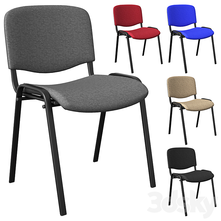 Office Chair Set ISO 3DS Max Model - thumbnail 1