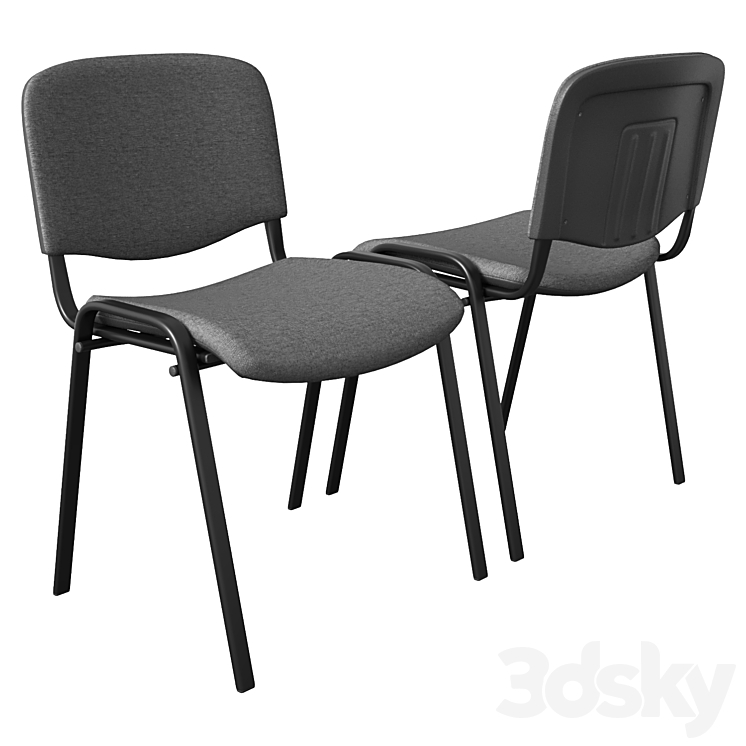 Office Chair Set ISO 3DS Max Model - thumbnail 2
