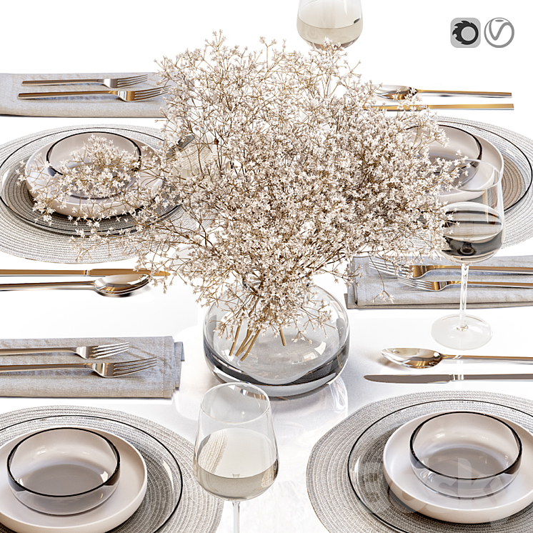 Table setting 36 3D Model Free