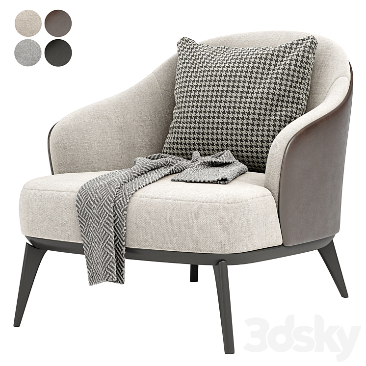 LESLIE ARMCHAIRS By Minotti 3DS Max - thumbnail 1