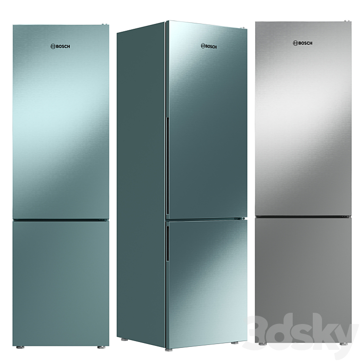 Collection Refrigerator Bosch set 01 3DS Max Model - thumbnail 2