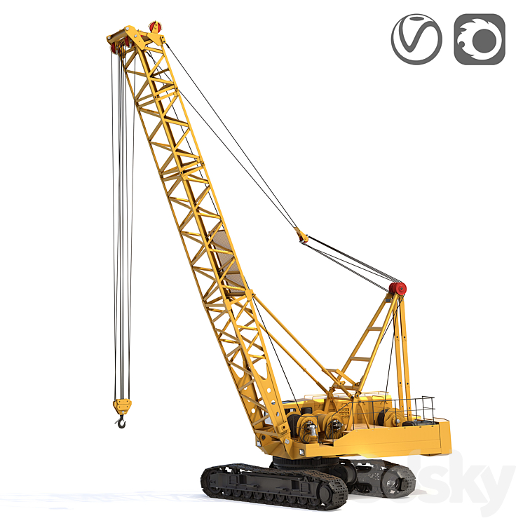 Crawler crane DEK-361 3DS Max - thumbnail 1