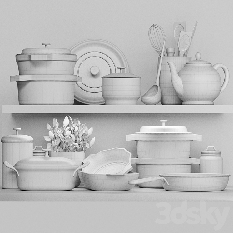 A set of utensils for the kitchen 4 3DS Max Model - thumbnail 2