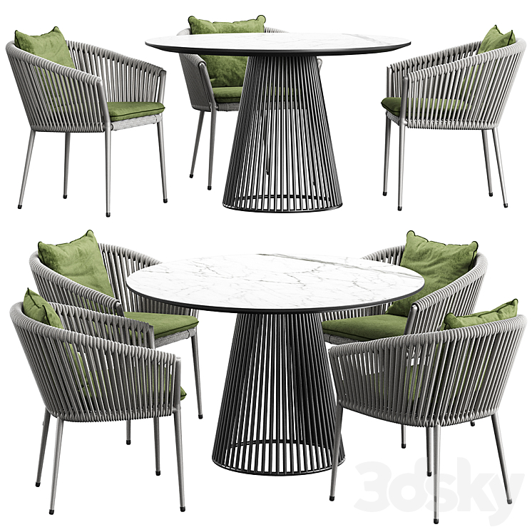 Muse Dining Chair Ostin Table 3DS Max Model - thumbnail 1