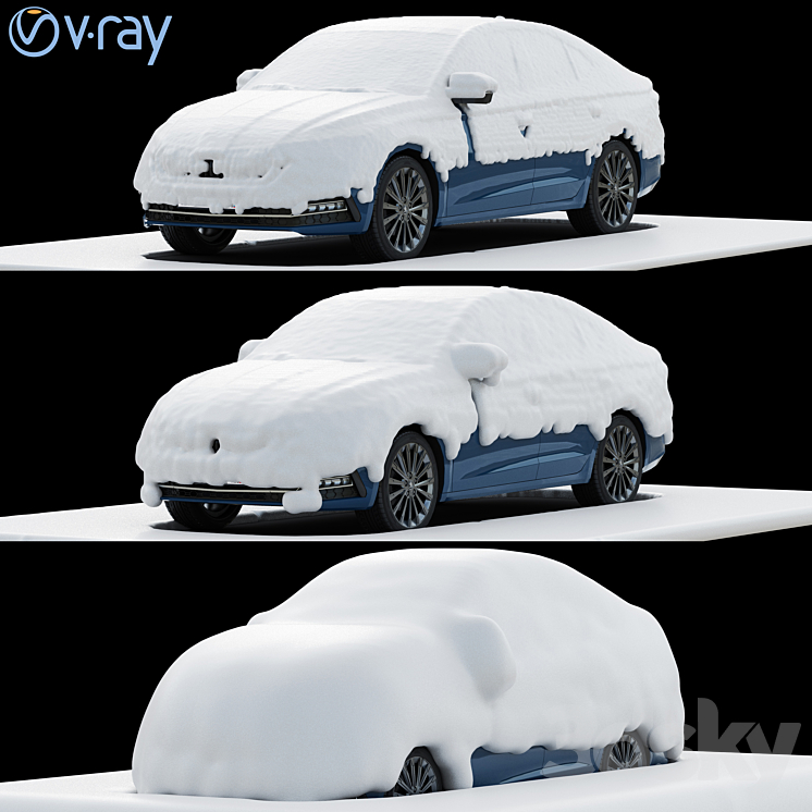 snow covered cars in the parking lot Free Download