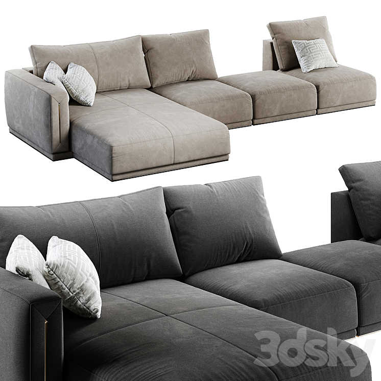 LONGHI sofa Atar 3DS Max - thumbnail 1