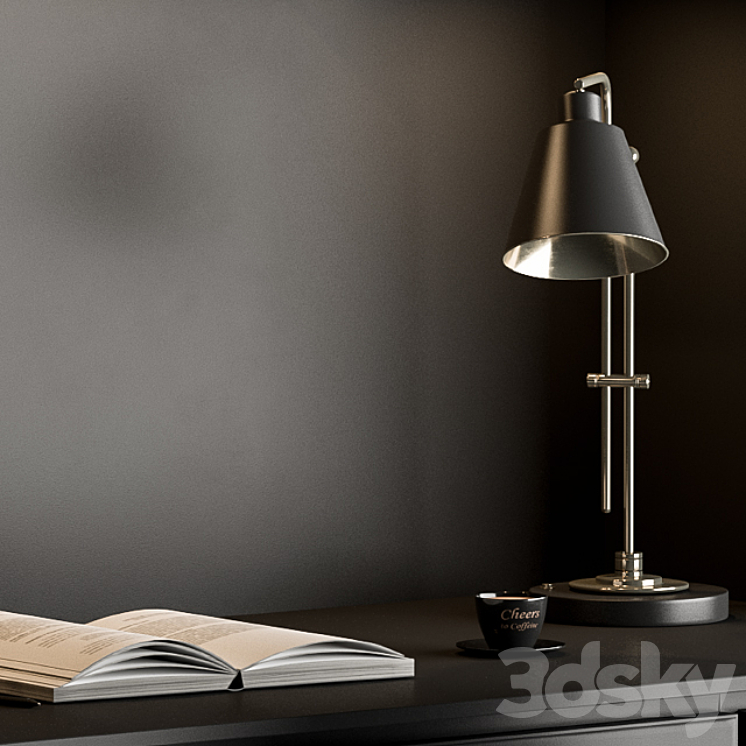 Office Furniture Classic Black - Home Office 35 - Office furniture - 3D