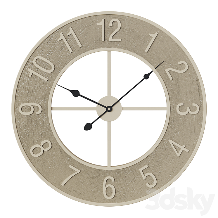 Rustic Aura wall clock 3D Model