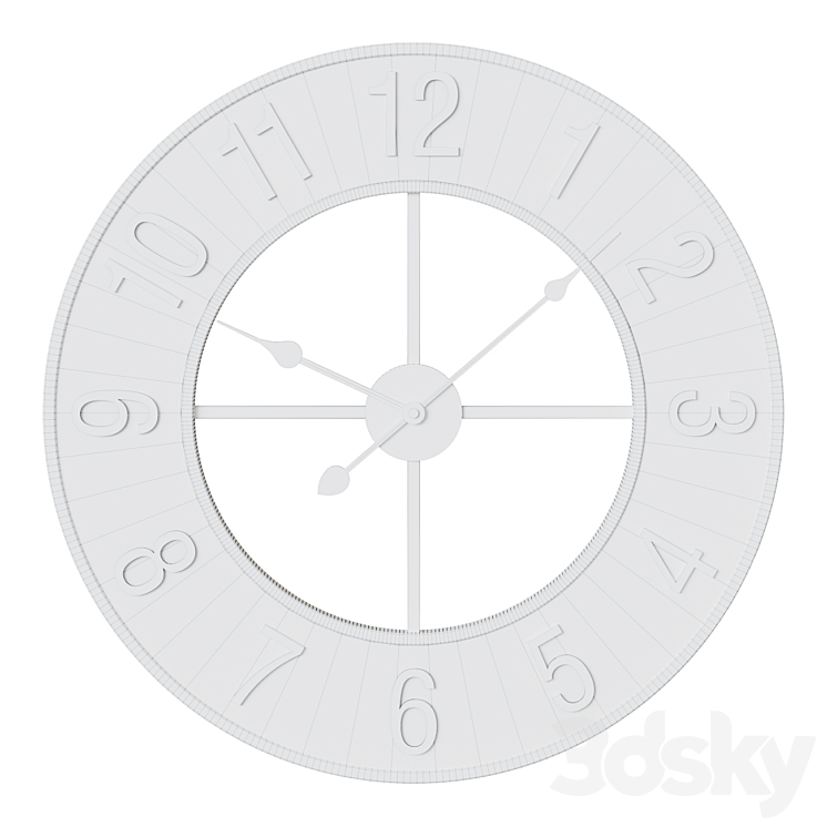Rustic Aura wall clock 3D Model Free