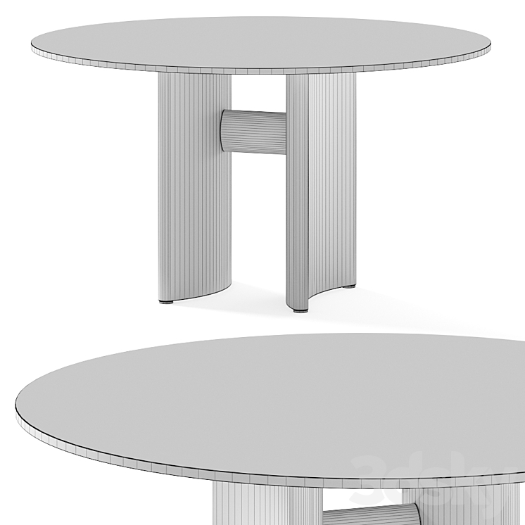 Porada Beam Round Dining Table 3D Model Free