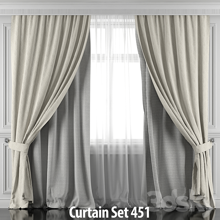 Set of curtains 450-455 3D Model