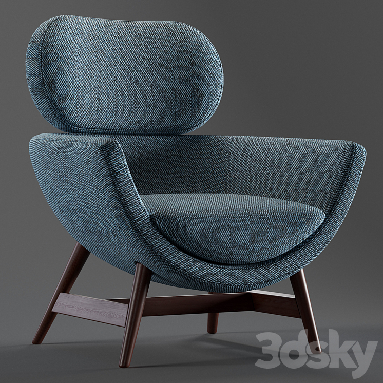 Armchair laurie by pianca 3DS Max - thumbnail 1
