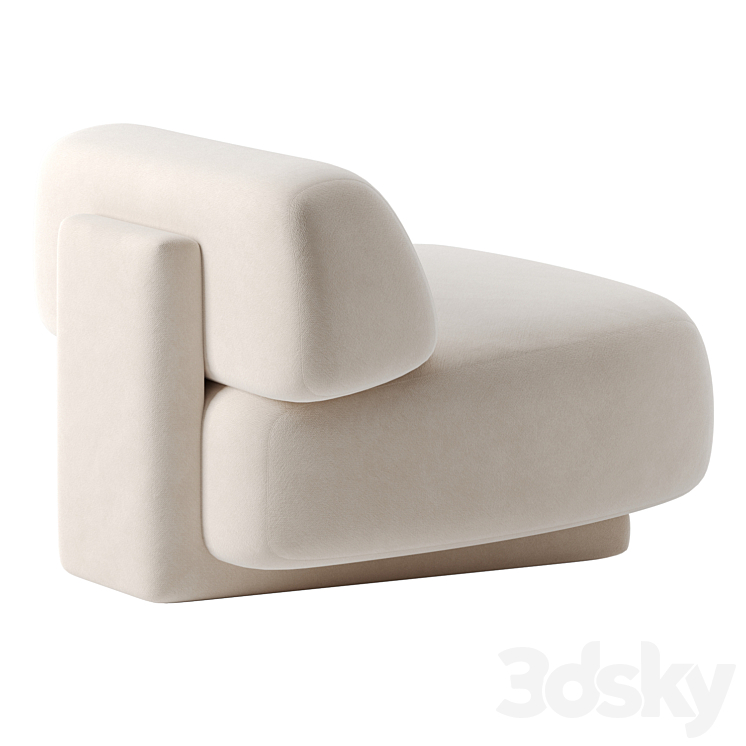 Gogan armchair by Moroso 3DS Max Model - thumbnail 2