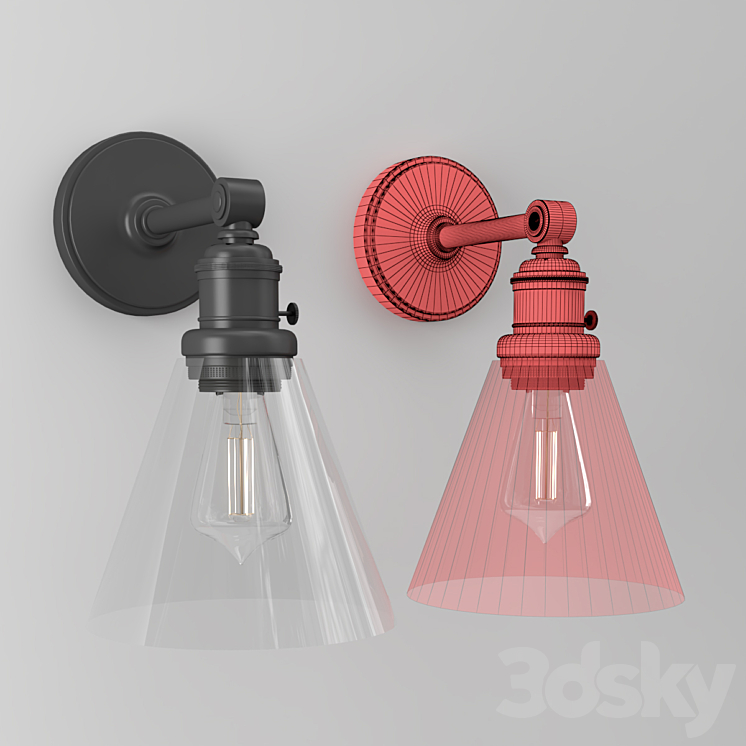 Flared glass 3DS Max Model - thumbnail 2
