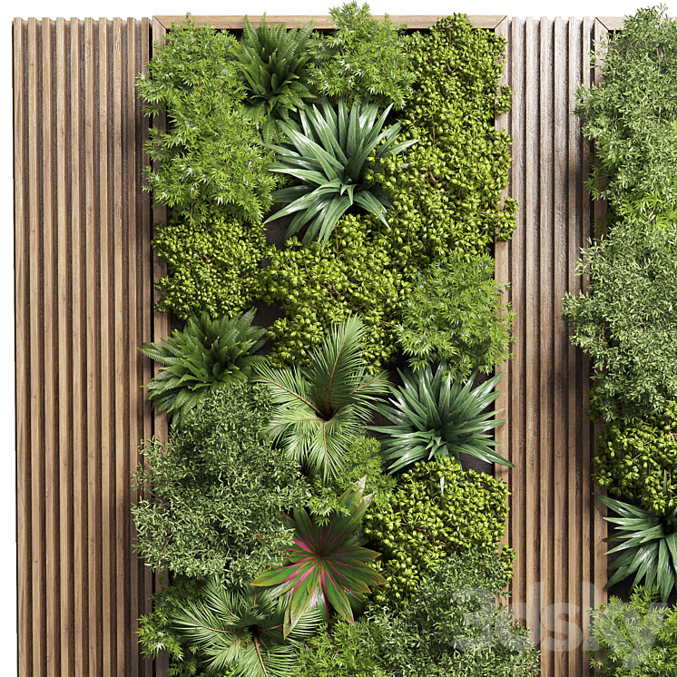 Fitowall Wood frame Vertical graden wall decor bax 3D Model