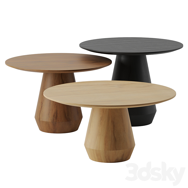 Charlotte Triple Center coffee tables by Collector 3DS Max Model - thumbnail 1