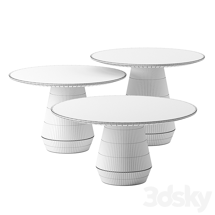 Charlotte Triple Center coffee tables by Collector 3DS Max Model - thumbnail 2