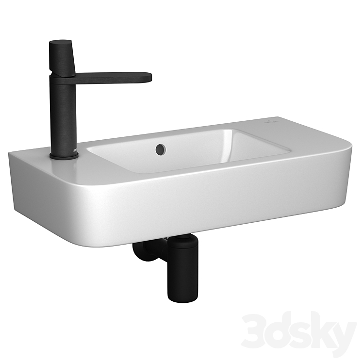 Villeroy & Boch O.novo Compact 2 washbasin & Antoniolupi Indigo mixer 3DS Max - thumbnail 2