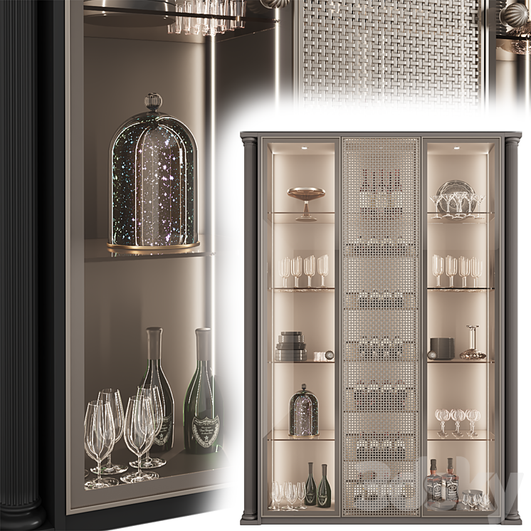 ?upboard with dishes My Design ?25 3D Model