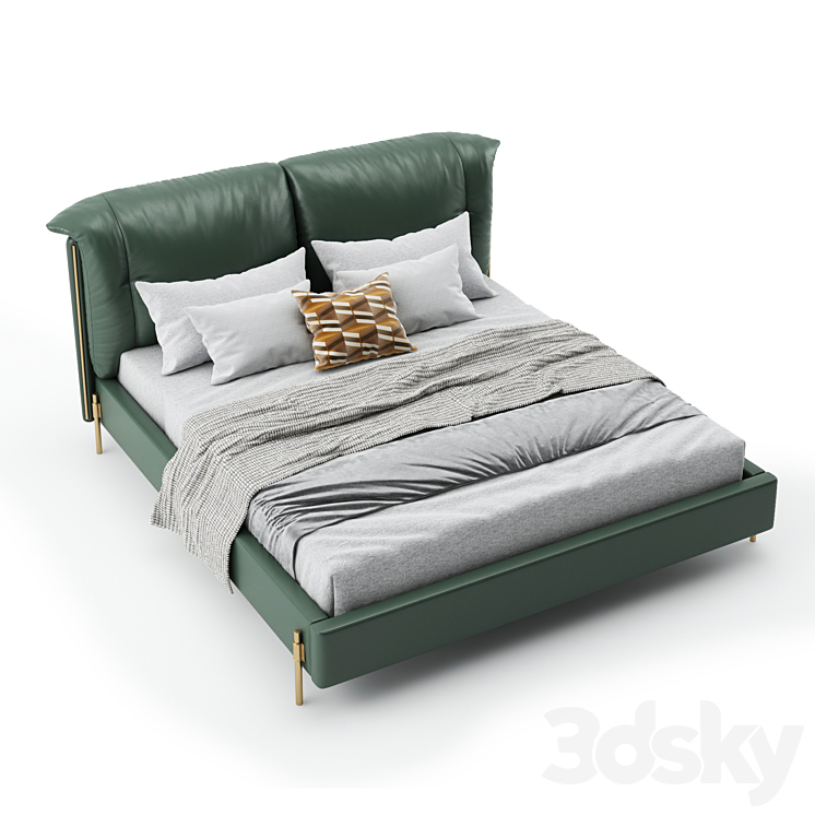 Comfort Bed 3DS Max Model - thumbnail 2