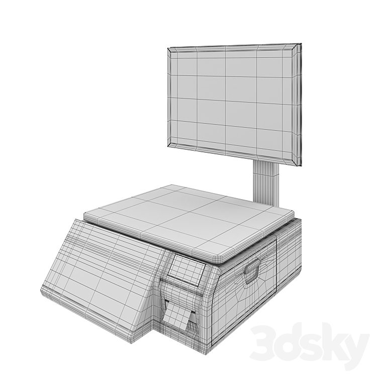 Commercial scales CAS with touch screen 3DS Max Model - thumbnail 2