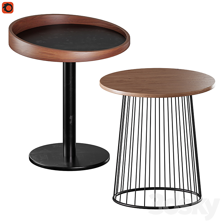 Set of coffee tables 3DS Max Model - thumbnail 1