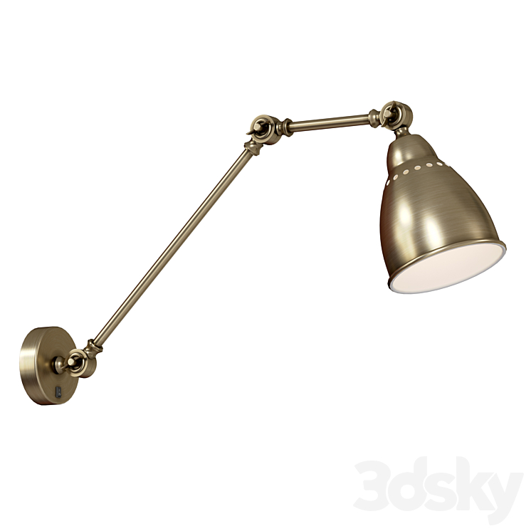Wall lamp with switch A2055AP-1AB 1BK 1GY 1SS 1WH 3D Model