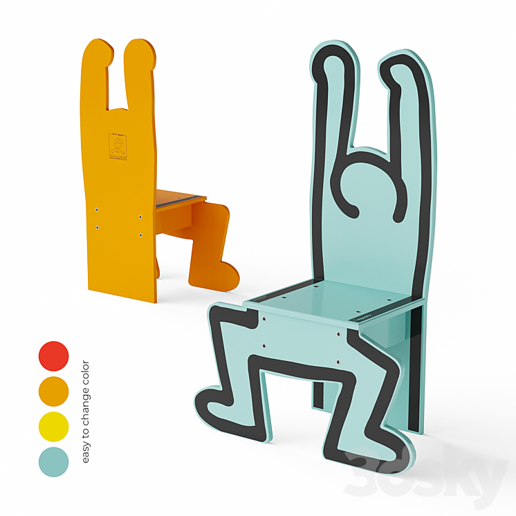 Keith Haring Kids Vilac Chairs 3DS Max - thumbnail 1