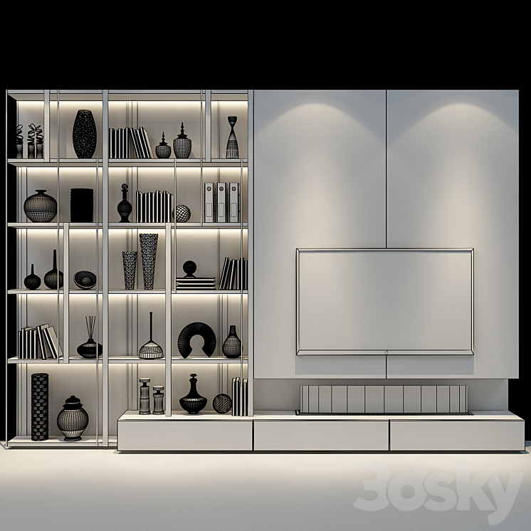 TV shelf 0453 3D Model