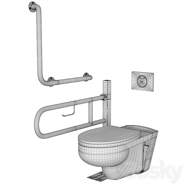 Toilet for people with disabilities 3D Model