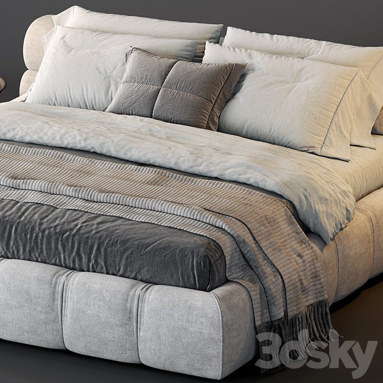 B&B Italia Tufty Bed 3DS Max Model - thumbnail 2