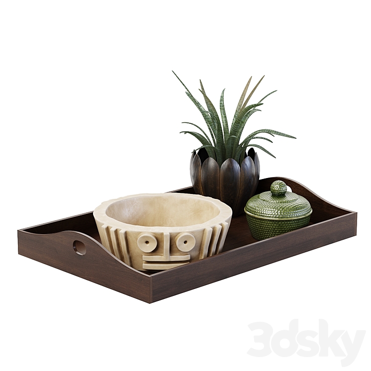 Tray with Decor 3DS Max - thumbnail 1