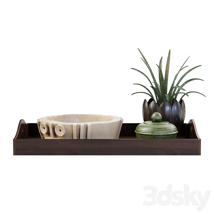 Tray with Decor 3DS Max - thumbnail 2