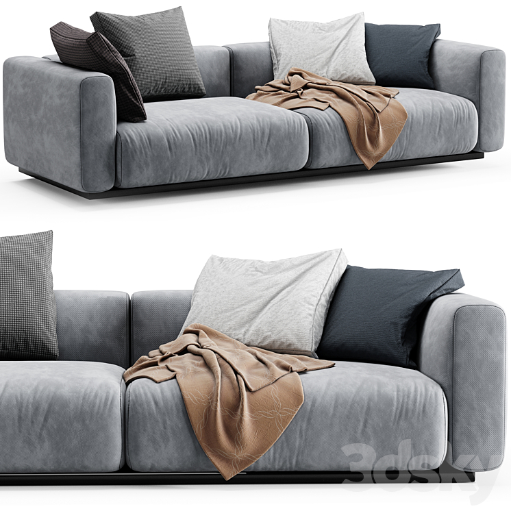 Flexform Lario sofa 3DS Max Model - thumbnail 2