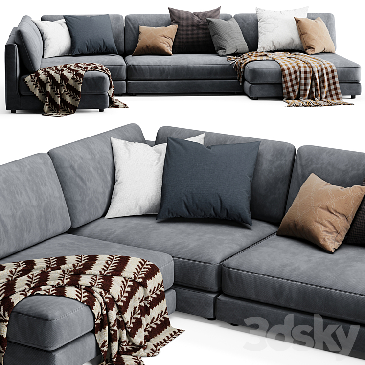 Blanche katarina sectional sofa 3DS Max - thumbnail 2